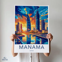 Manama Poster | Bahrain Wall Art | Middle East Decor