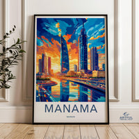 Manama Poster | Bahrain Wall Art | Middle East Decor
