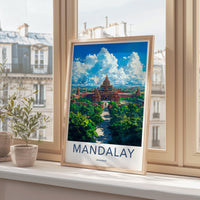 Mandalay Poster | Myanmar Wall Art | Southeast Asia Decor