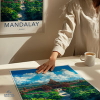 Mandalay Poster | Myanmar Wall Art | Southeast Asia Decor