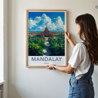 Mandalay Poster | Myanmar Wall Art | Southeast Asia Decor