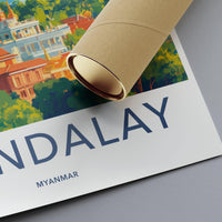 Mandalay Poster | Myanmar Wall Art | Southeast Asia Decor