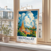 Mandalay Poster | Myanmar Wall Art | Southeast Asia Decor