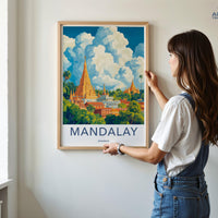 Mandalay Poster | Myanmar Wall Art | Southeast Asia Decor