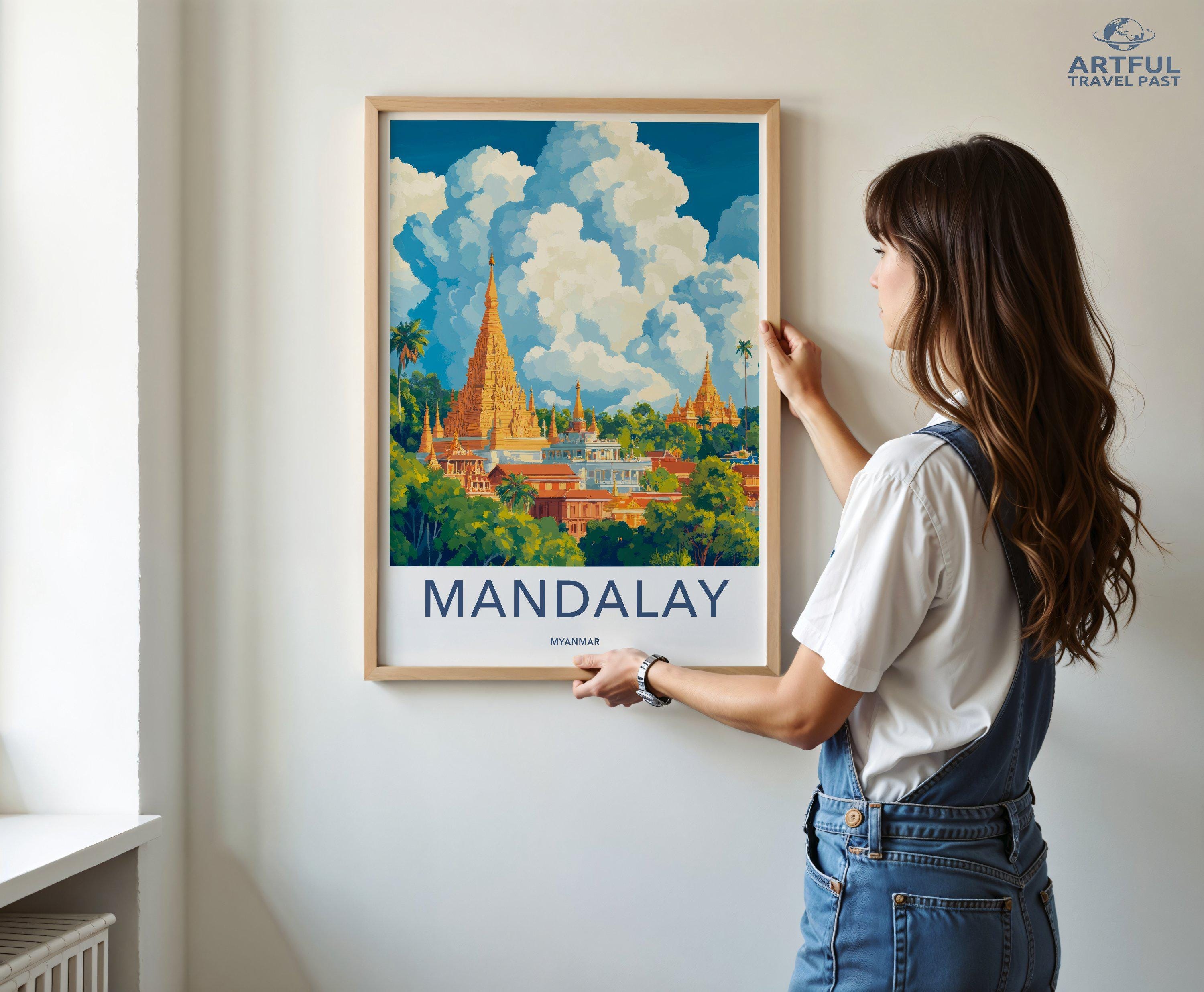 Mandalay Poster | Myanmar Wall Art | Southeast Asia Decor