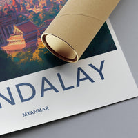 Mandalay Poster | Myanmar Wall Art | Southeast Asia Decor