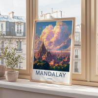 Mandalay Poster | Myanmar Wall Art | Southeast Asia Decor