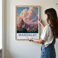 Mandalay Poster | Myanmar Wall Art | Southeast Asia Decor