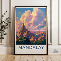 Mandalay Poster | Myanmar Wall Art | Southeast Asia Decor
