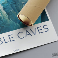 Marble Caves Poster | Chile Wall Art | South America Decor