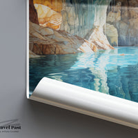Marble Caves Poster | Chile Wall Art | South America Decor