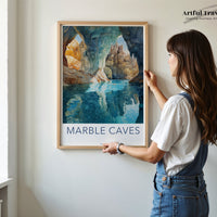 Marble Caves Poster | Chile Wall Art | South America Decor