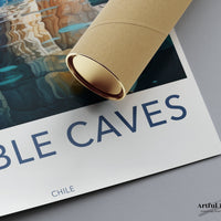 Marble Caves Poster | Chile Wall Art | South America Decor