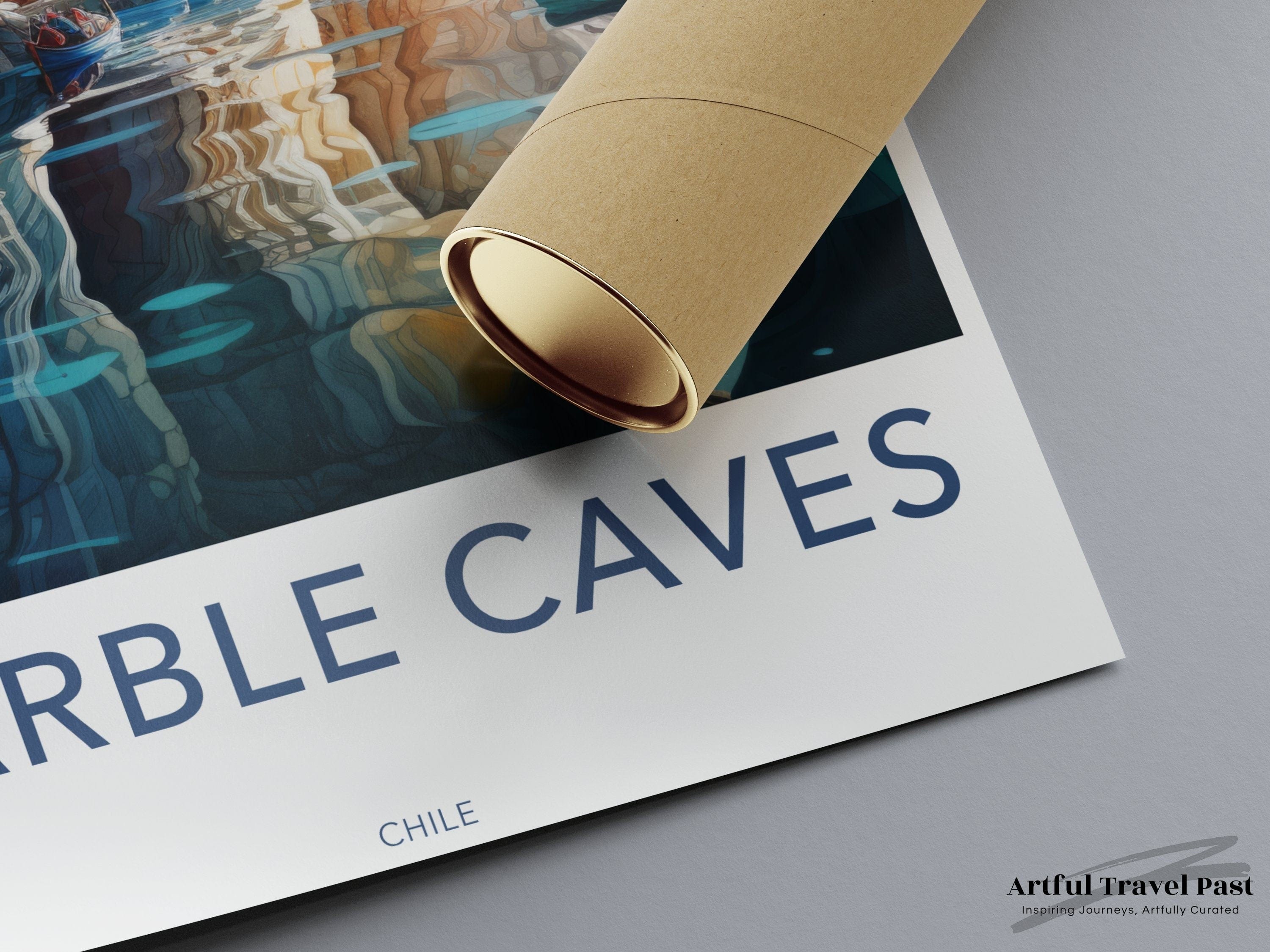 Marble Caves Poster | Chile Wall Art | South America Decor