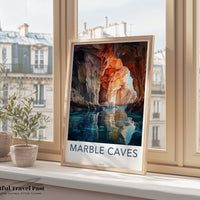 Marble Caves Poster | Chile Wall Art | South America Decor