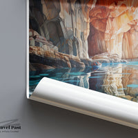 Marble Caves Poster | Chile Wall Art | South America Decor