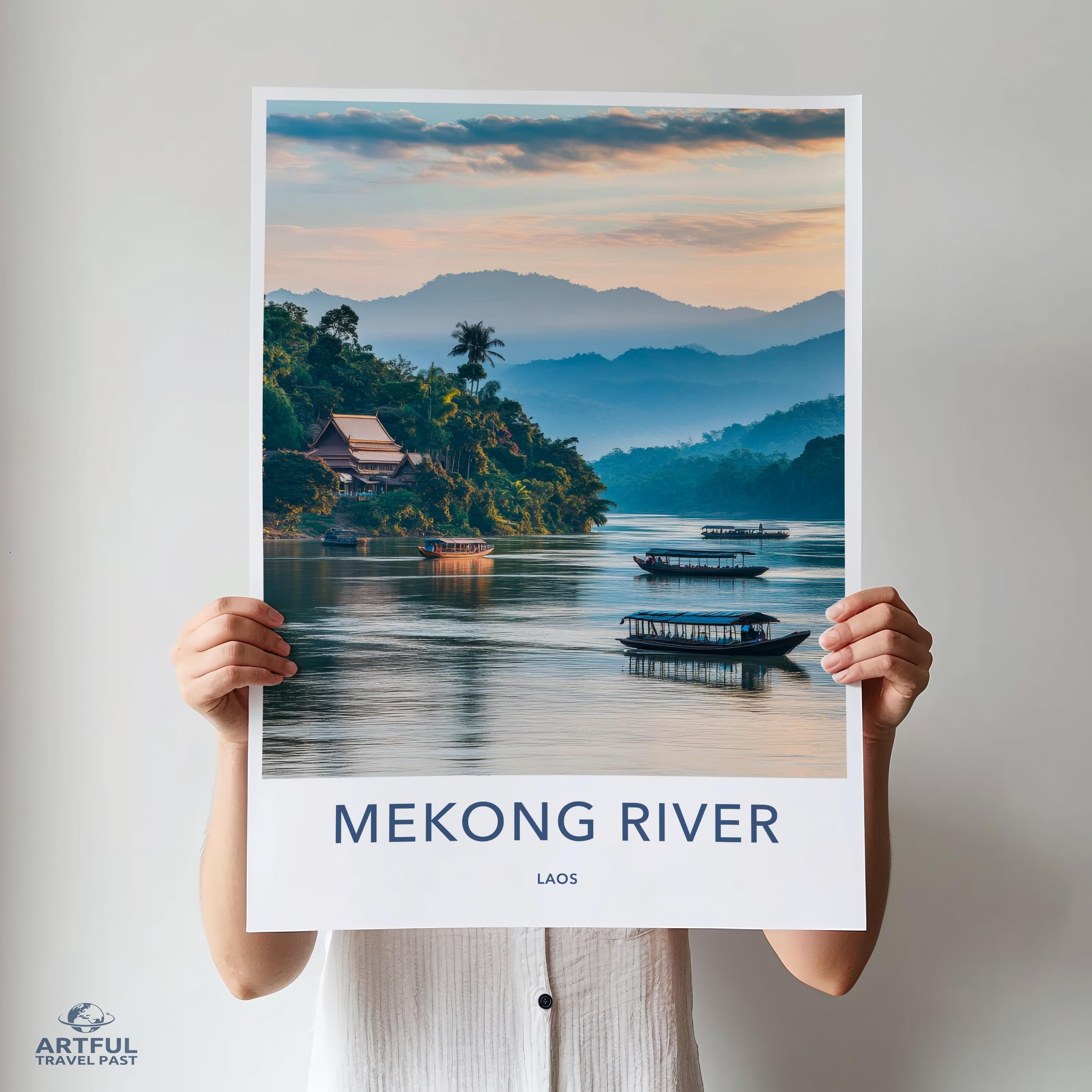 Mekong River Poster - Laos Wall Art