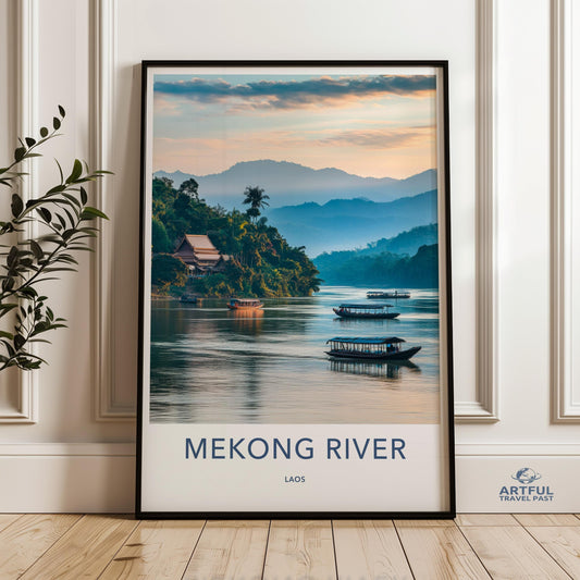 Mekong River Poster - Laos Wall Art
