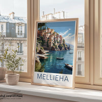 Mellieha Poster | Malta Wall Art | Europe Decor