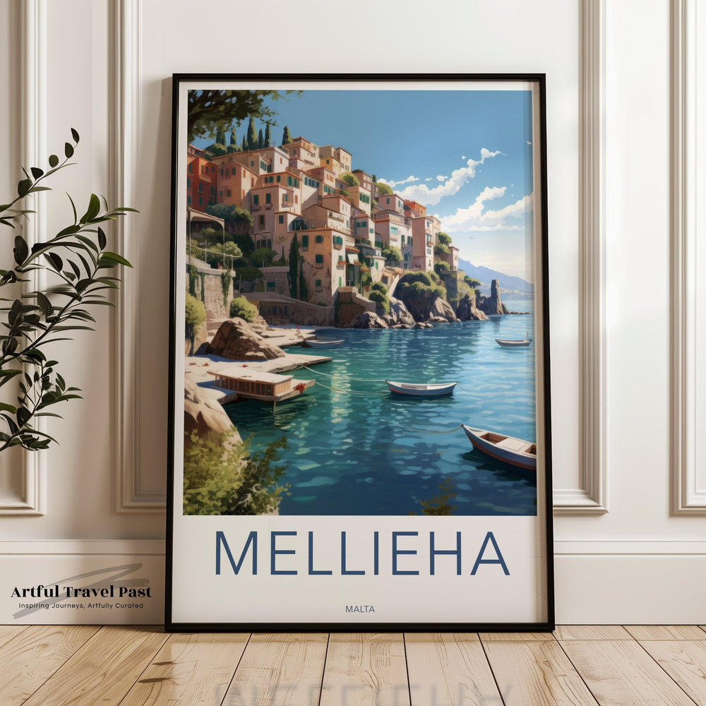 Mellieha Poster | Malta Wall Art | Europe Decor