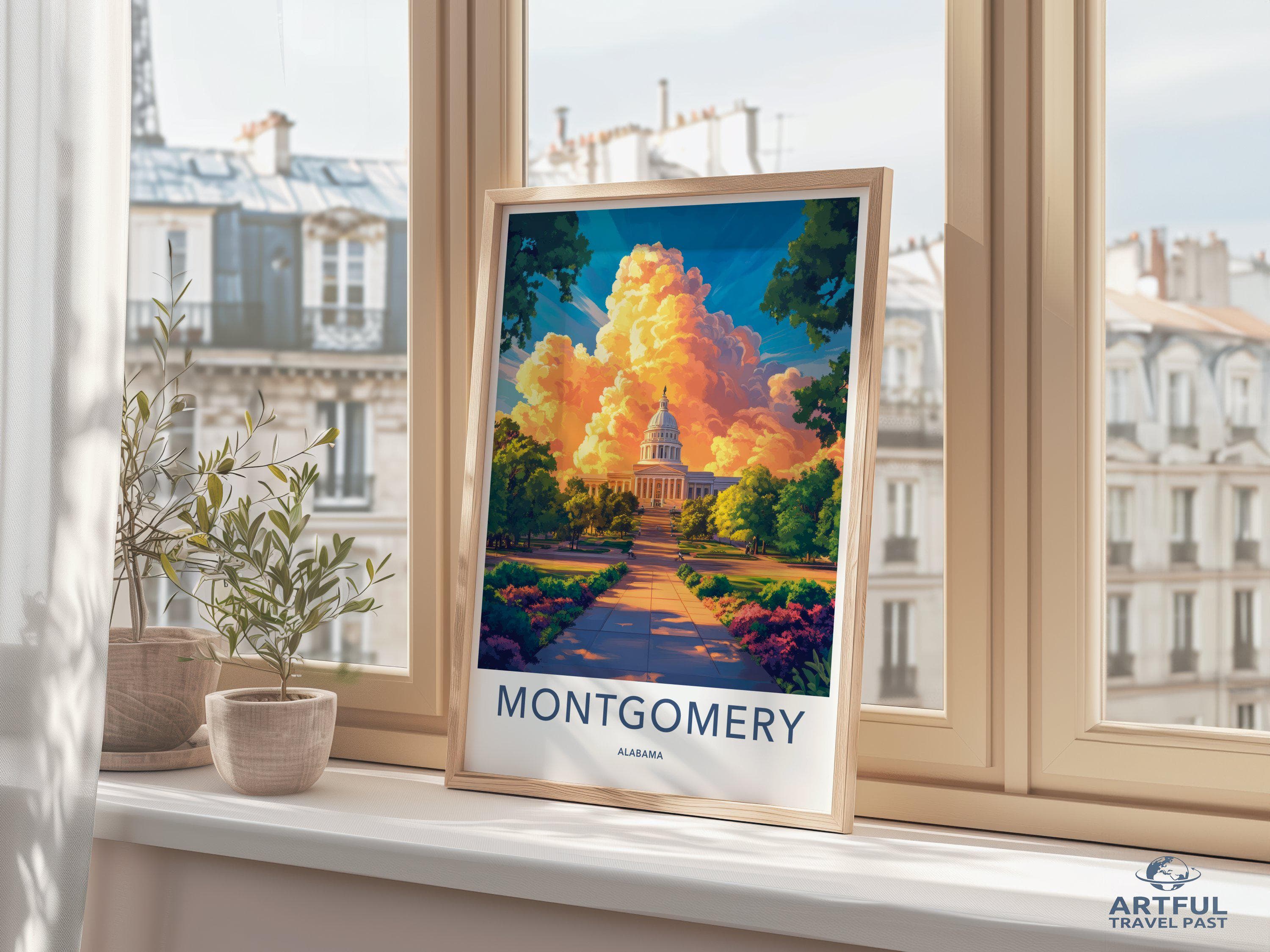 Montgomery Poster | Alabama Wall Art | America Decor
