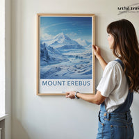 Mount Erebus Poster | Artic Volcano | Antarctica Wall Art