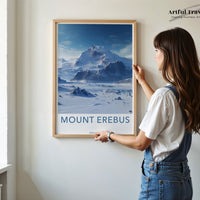 Mount Erebus Poster | Artic Volcano | Antarctica Wall Art