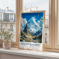 Mount Everest Poster | Tibet Wall Art | Himalaya Decor