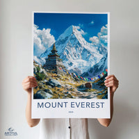 Mount Everest Poster | Tibet Wall Art | Himalaya Decor