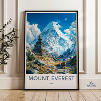 Mount Everest Poster | Tibet Wall Art | Himalaya Decor
