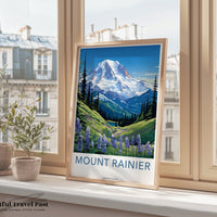 Mount Rainier Poster | Washington Wall Art | America Decor