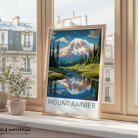 Mount Rainier Poster | Washington Wall Art | America Decor