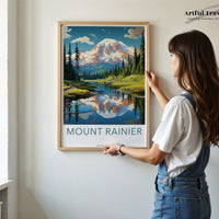 Mount Rainier Poster | Washington Wall Art | America Decor