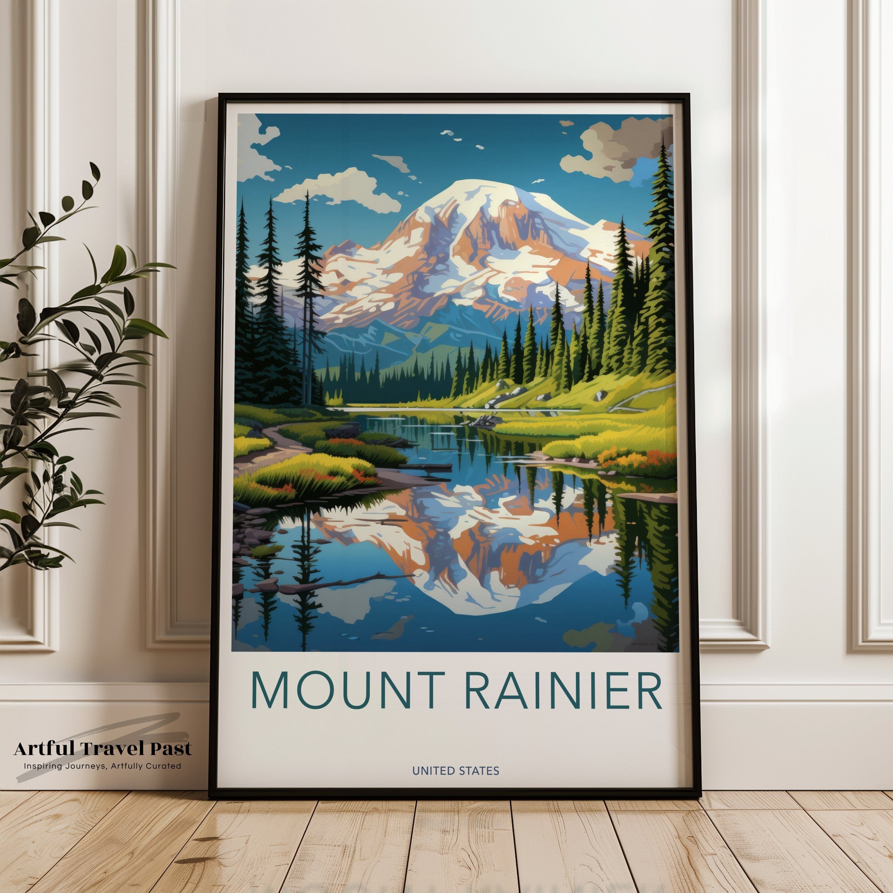 Mount Rainier Poster | Washington Wall Art | America Decor