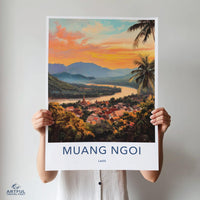 Muang Ngoi Poster - Laos Wall Art