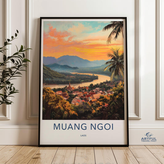 Muang Ngoi Poster - Laos Wall Art