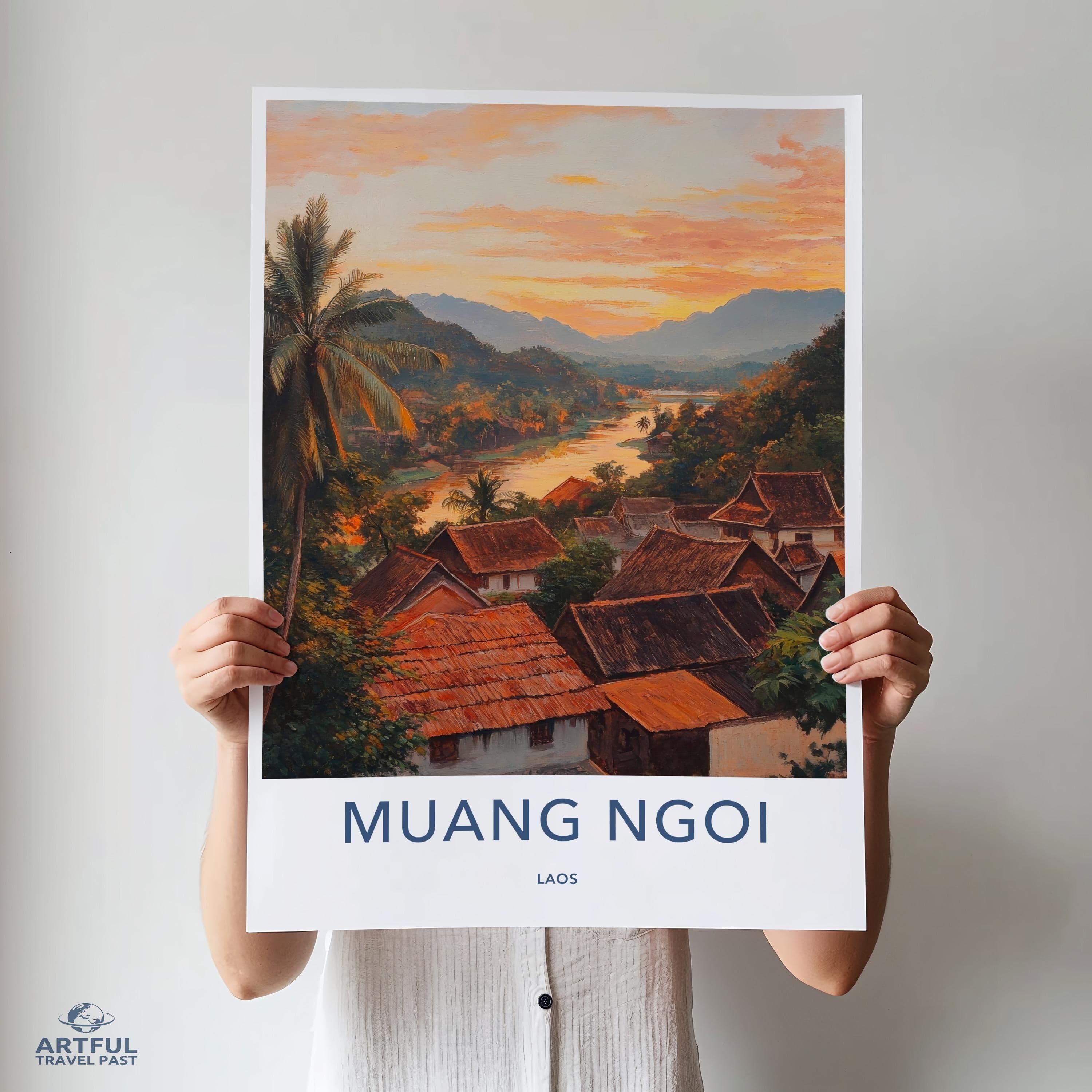 Muang Ngoi Poster - Laos Wall Art