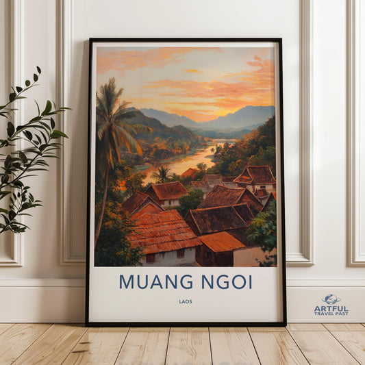 Muang Ngoi Poster - Laos Wall Art