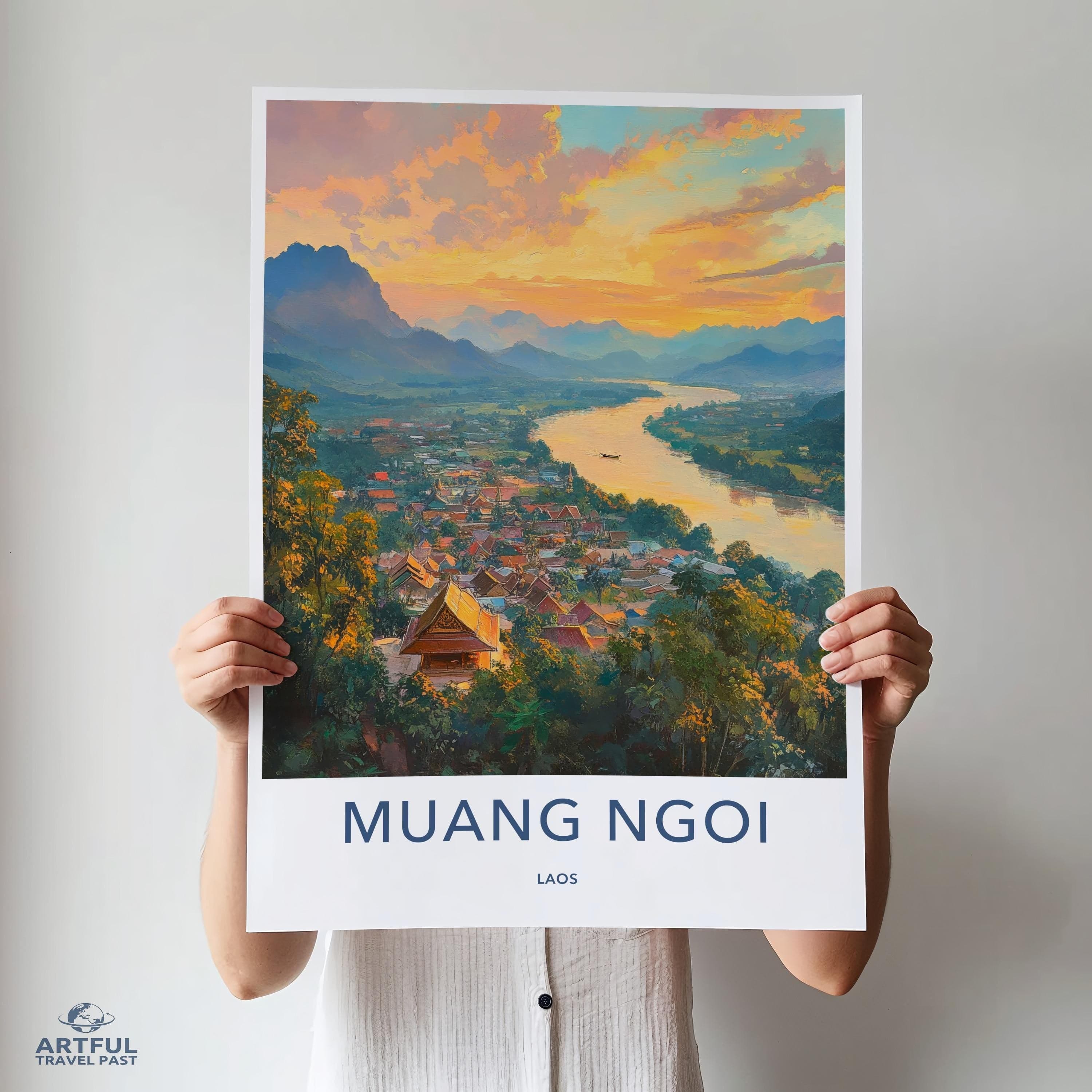 Muang Ngoi Poster - Laos Wall Art