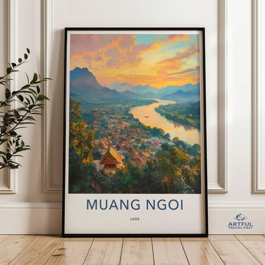 Muang Ngoi Poster - Laos Wall Art