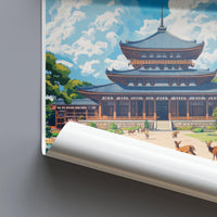 Nara Temple Poster | Japan Wall Art | Asia Decor