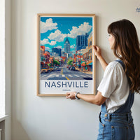 Nashville Poster | Tennessee Wall Art | America Decor