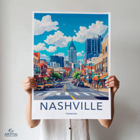 Nashville Poster | Tennessee Wall Art | America Decor