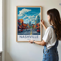 Nashville Poster | Tennessee Wall Art | America Decor
