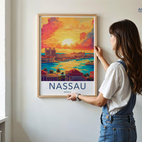 Nassau Poster | Bahamas Wall Art | Caribbean Decor