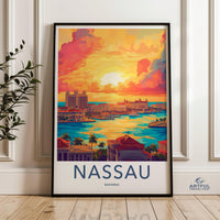 Nassau Poster | Bahamas Wall Art | Caribbean Decor