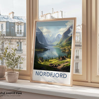 Nordfjord Poster | Tranquil Nordic Landscape | Norway Wall Art