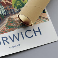 Norwich Poster | England Wall Art | UK Decor