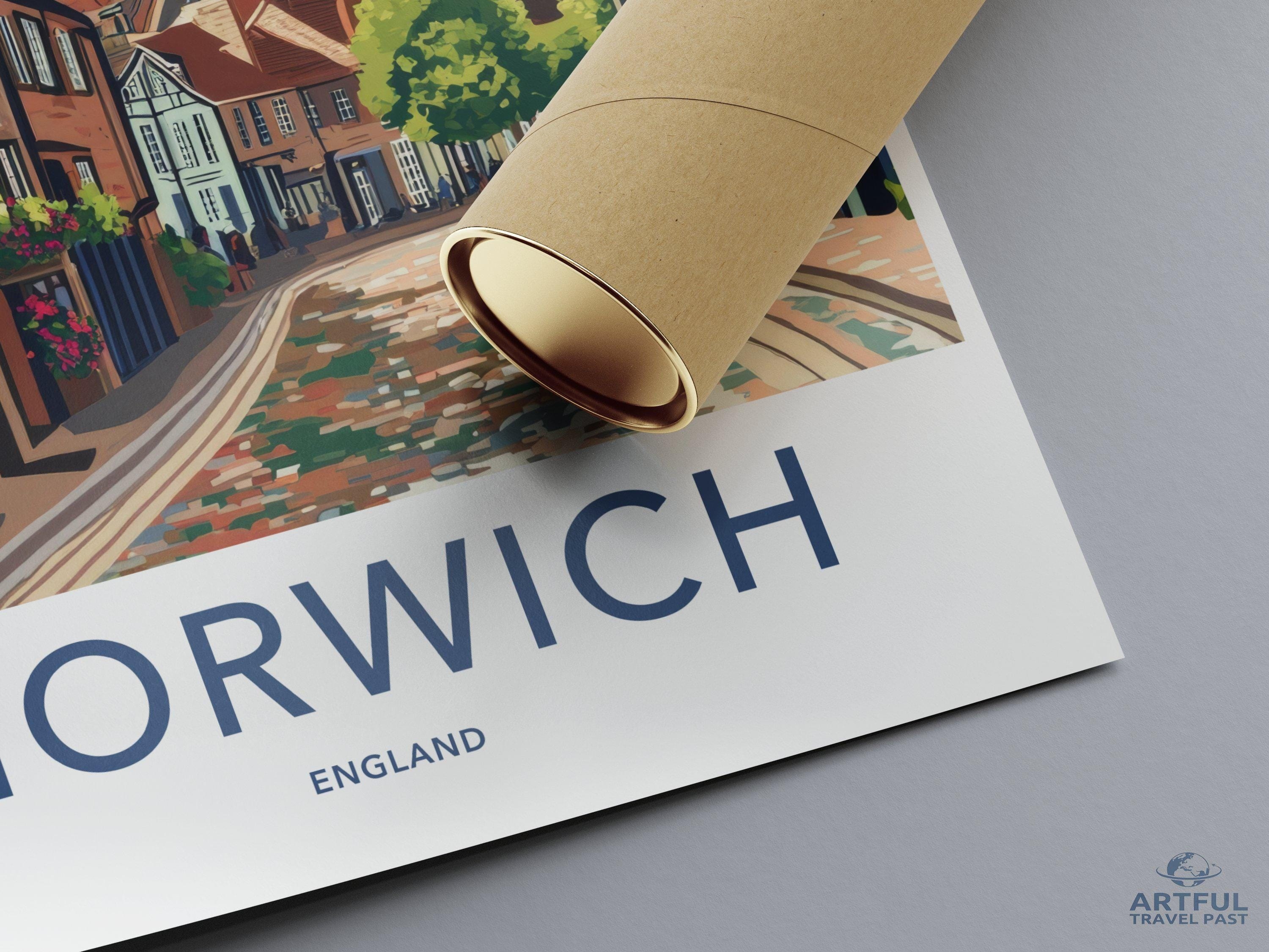 Norwich Poster | England Wall Art | UK Decor