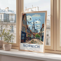 Norwich Poster | England Wall Art | UK Decor